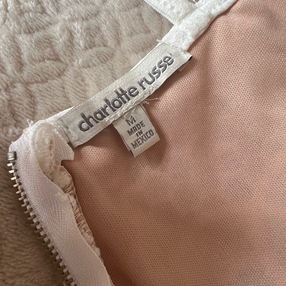 Charlotte Russe white dress w/ nude & lace. - Picture 6 of 8